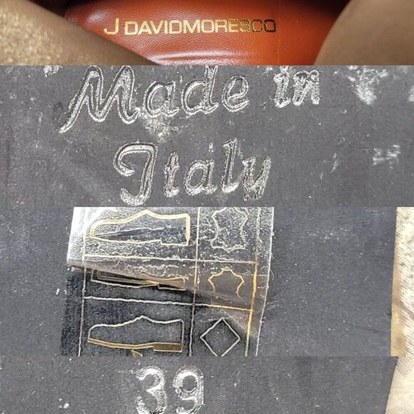 J David Moresco Leather Italian Ankle Booties Sz 39 Metallic Gold Paisley Boots - Picture 3 of 11